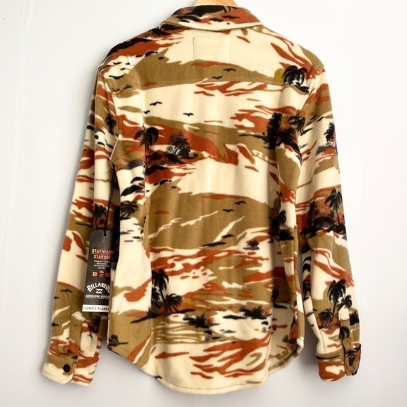 new Billabong Stone Tropical Furnace Fleece Button Up Shaket US M - Picture 4 of 11